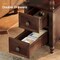 Solid Wood End Table Mid-Century Nightstand 2 Drawer Side Table Chestnut Brown